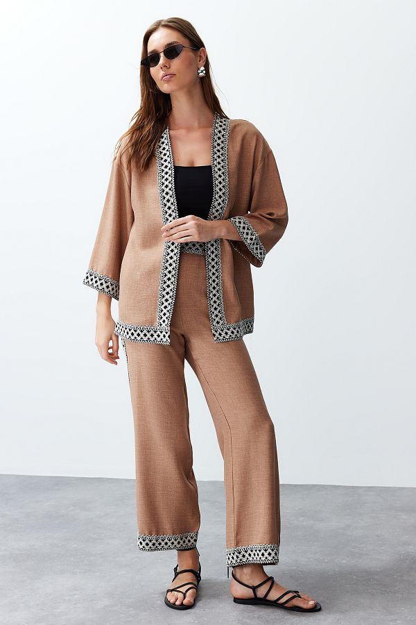 Beige Kimono Set