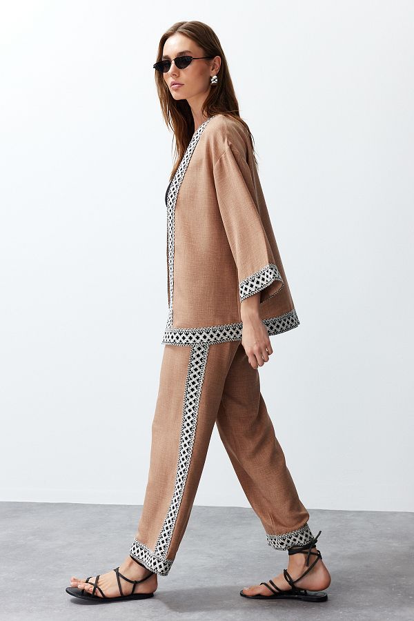 Beige Kimono Set