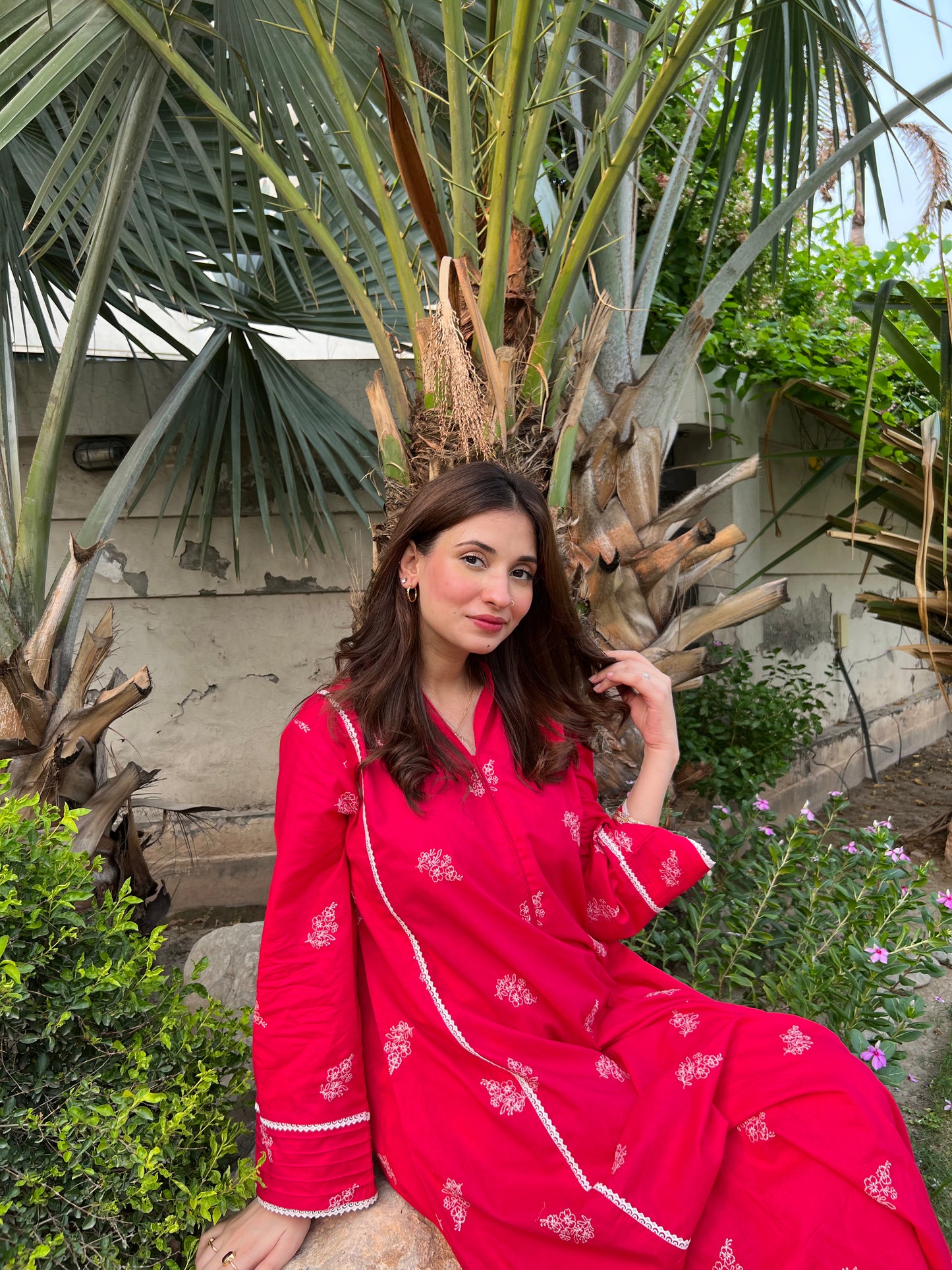 2PC Multi Embroidered Qalidar Set