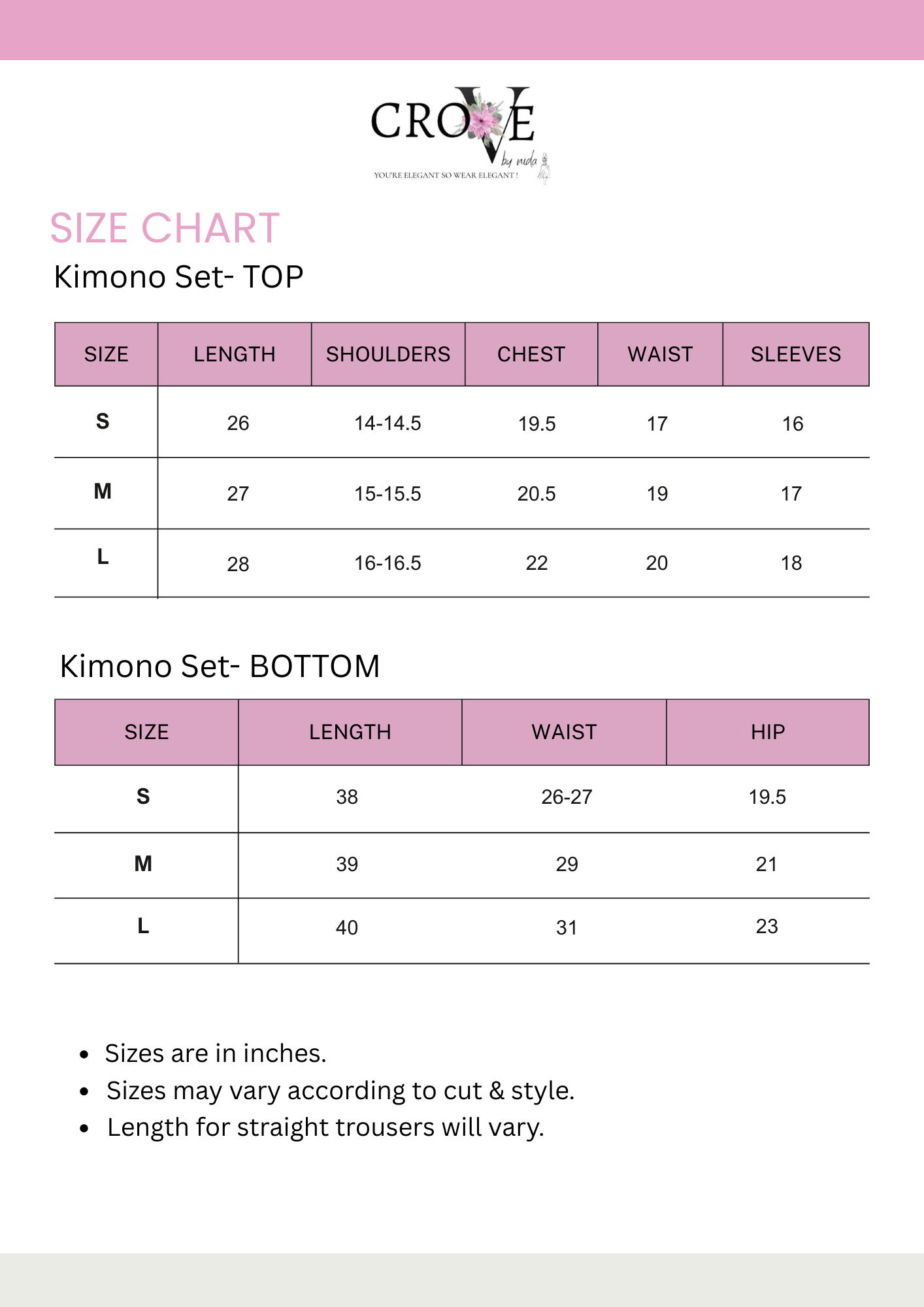 Size Chart