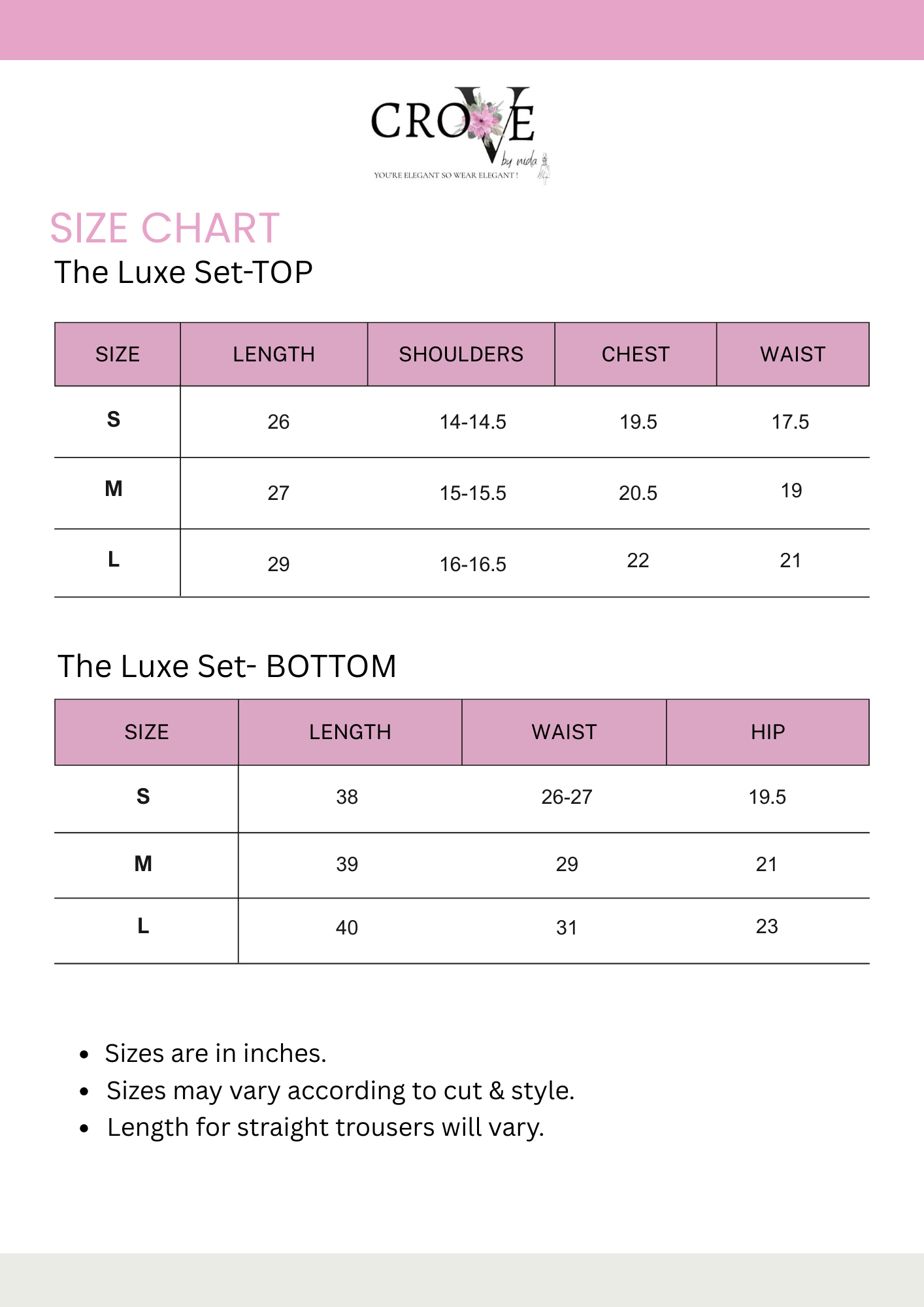 Size Chart