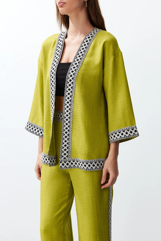 Oil Green Kimono Set