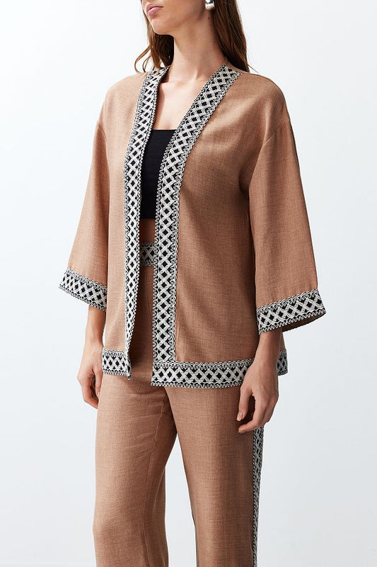 Beige Kimono Set