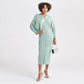 All-Over Pleated V-Neck Dress With Extendable Sleeves