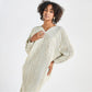 All-Over Pleated V-Neck Dress With Extendable Sleeves