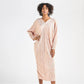 All-Over Pleated V-Neck Dress With Extendable Sleeves