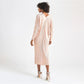 All-Over Pleated V-Neck Dress With Extendable Sleeves