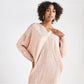 All-Over Pleated V-Neck Dress With Extendable Sleeves