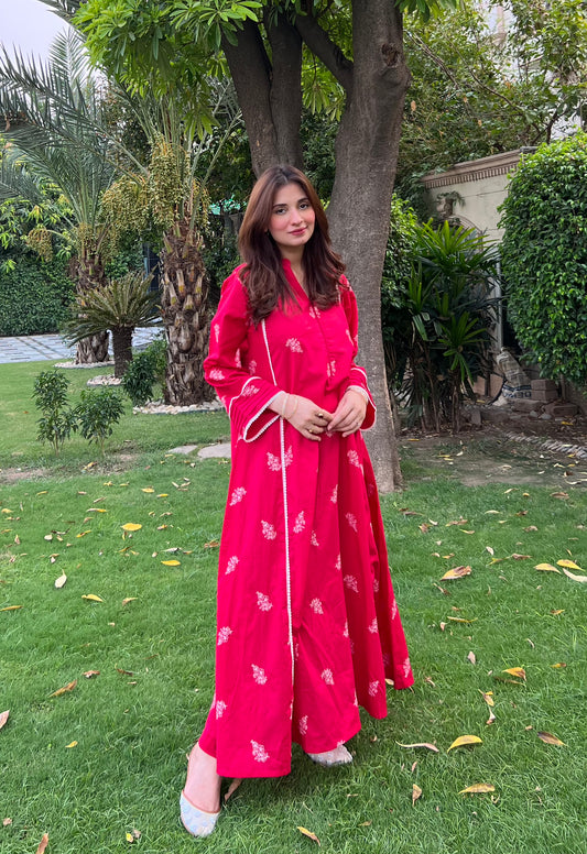 2PC Multi Embroidered Qalidar Set