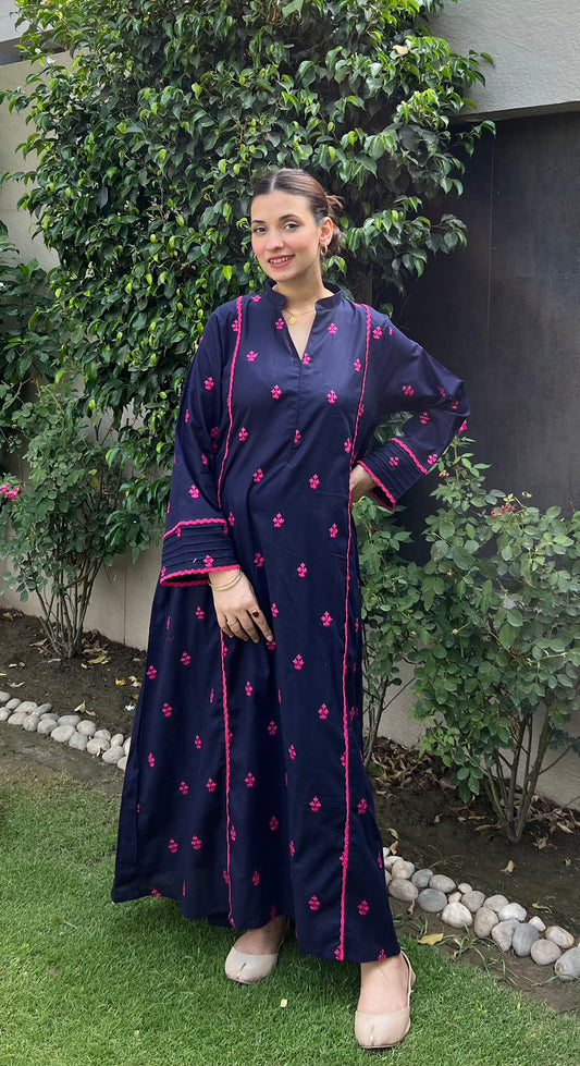 2PC Multi Embroidered Qalidar Set
