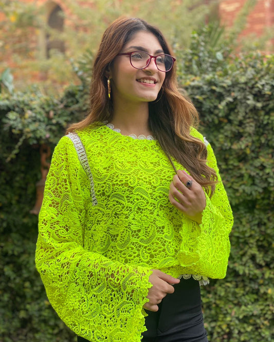 Neon Lace Top